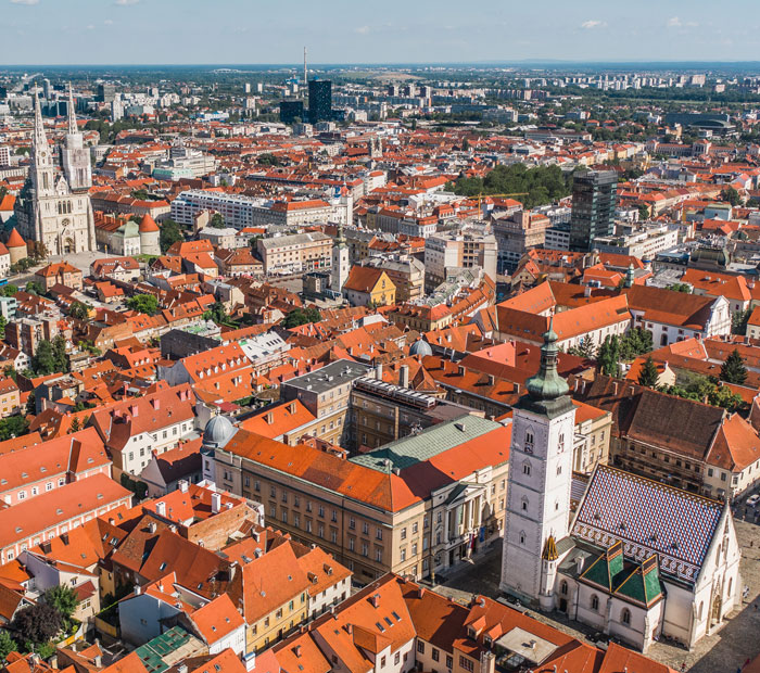 Pogled na Zagreb iz zraka